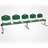 Sitzbank ISO 5 Sitze, Länge 2910 mm, Kunststoffsitz, Farbe grün, Gestell Aluminium-Farbe - Nowy Styl Group