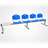 Sitzbank ISO 4 Sitze mit Ablagestisch, Länge 2910 mm, Kunststoffsitz, Farbe blau, Gestell Aluminium-Farbe - Nowy Styl Group