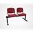 Sitzbank ISO 2 Sitze, Länge 1215 mm, Sitz gepolstert, Farbe rot, Gestell schwarz - Nowy Styl Group