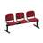 Sitzbank ISO 3 Sitze, Länge 1780 mm, Sitz gepolstert, Farbe rot, Gestell schwarz - Nowy Styl Group