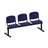 Lavice ISO trojsedák, dľžka 1780 mm, sedák čalúnený modrý, podnožie čierne - Nowy Styl Group