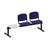 Sitzbank ISO 2 Sitze mit Ablagestisch, Länge 1780 mm, Sitz gepolstert, Farbe blau, Gestell schwarz - Nowy Styl Group