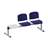 Sitzbank ISO 2 Sitze mit Ablagestisch, Länge 1780 mm, Sitz gepolstert, Farbe blau, Gestell Aluminium-Farbe - Nowy Styl Group