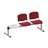 Sitzbank ISO 2 Sitze mit Ablagestisch, Länge 1780 mm, Sitz gepolstert, Farbe rot, Gestell Aluminium-Farbe - Nowy Styl Group