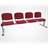 Sitzbank ISO 4 Sitze, Länge 2345 mm, Sitz gepolstert, Farbe rot, Gestell Aluminium-Farbe - Nowy Styl Group