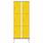 Garderobenschrank aus HPL für Nassbereiche, geteilt, 6 Fächer, B. 800 mm, 4 Füße, Zylinderschloß, Farbe Gelb