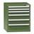 Werk-Schubladenschrank KOMBI, HxBxT: 840 x 731 x 780 mm, 6 x Schubladen, grün RAL6011 - Polak CZ, s.r.o.