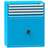 Schubladenschrank für Werkstatt, HxBxT: 1215 x 1037 x 630 mm, 4 x Schubladen, 1 x Schrank, Farbe blau RAL5012 - Polak CZ, s.r.o.