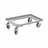 Transportroller 600 x 400 mm, offen, 4 Lenkrollen mit Gummirädern (2 mit Bremse), Farbe grau