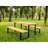 Sestava stolu a lavic Atlanta, černá ocelová konstrukce, dřevo odstín teak, 1700x1700 mm - obrázek2