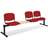 Sitzbank ISO 3 Sitze mit Ablagestisch, Länge 2345 mm, Sitz gepolstert, Farbe rot, Gestell schwarz - Nowy Styl Group - Bild2
