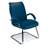 Besucher-Sessel NADIR, mit Armlehnen, Stahlgestell verchromt, Lederbezug - blau - Nowy Styl Group