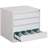 Registraturschrank für Hängemappen A5-vertikal, 5 Schubladen, 4 zweibahninge, HxBxT: 1285x775x630 mm, Farbe weiß RAL9010 - Malow