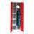 Putzmittelschrank, Stahlkonstruktion, HxBxT: 1800x600x500 mm, 5 Fachböden und Kleiderstange, Lichtgrau RAL7035 / Rot RAL3020 - Malow
