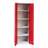 Putzmittelschrank, Stahlkonstruktion, HxBxT: 1800x600x500 mm, 4 Fachböden, Lichtgrau RAL7035 / Rot RAL3020 - Malow