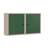 Nástěnná skříňka TECHNO Light, šířka 1064 mm, barva šedá RAL7035/zelená RAL6011. - Malow