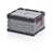 Přepravka plastová Euro skladací s víkem, šedá barva, 400 x 300 x 270 mm