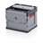 Přepravka plastová Euro skladací s víkem, šedá barva, 400 x 300 x 320 mm - obrázek2