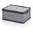 Přepravka plastová Euro skladací s víkem, šedá barva, 600 x 400 x 270 mm
