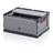 Přepravka plastová Euro skladací s víkem, šedá barva, 600 x 400 x 270 mm - obrázek3
