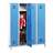 Dulap metalic pentru vestiar, sudat, WEMO, 4 x 300 mm, uși albastre RAL5012, cu picioare, încuietoare cilindrică cu blocare în 3 puncte - Malow - imagine3