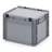 Eurobehälter mit Deckel, grau, 400 x 300 x 285 mm