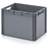 Přepravka plastová Euro, plná, šedá barva, 600 x 400 x 420 mm