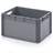 Přepravka plastová Euro, plná, šedá barva, 600 x 400 x 320 mm