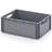 Přepravka plastová Euro, plná, šedá barva, 600 x 400 x 220 mm