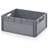 Přepravka plastová Euro, plná, šedá barva, 600 x 800 x 320 mm