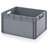 Přepravka plastová Euro, plná, šedá barva, 600 x 800 x 420 mm
