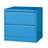 Cartotecă - dulap arhivare registratură - pentru format A4 cu 2 rânduri sertare, HxLxl: 715x775x630 mm, albastru RAL5010 - Malow