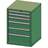 Werk-Schubladenschrank KOMBI, HxBxT: 840 x 731 x 780 mm, 6 x Schubladen, grün RAL6011 - Polak CZ, s.r.o. - Bild11
