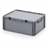 Eurobehälter mit Deckel, grau, 600 x 400 x 235 mm