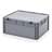 Eurobehälter mit Deckel, grau, 800 x 600 x 335 mm