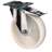 Edelstahl-Transport-Lenkrolle mit Feststeller, Polyamid, Durchm. 200 mm, Traglast 260 kg