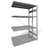 Dvojstranný regál CLIP S3, V: 2000 mm, 2 x 5 polic 1300 x 400 mm, nosnosť 230 kg, šedý, pridavný - META Skladovací technika