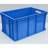 Plastová přepravka Euro300, 600 x 400 x 300 mm, plné stěny, barva modrá.