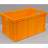 Kunststoff-Stapelbehälter Euro300, 600 x 400 x 300 mm, Wände geschlossen, Farbe orange