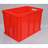 Kunststoff-Stapelbehälter Euro400, 600 x 400 x 410 mm, Wände geschlossen, Farbe rot.