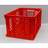 Kunststoff-Stapelbehälter Euro300, 600 x 400 x 300 mm, Wände durchbrochen, Farbe rot. - Bild5