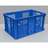 Kunststoff-Stapelbehälter Euro300, 600 x 400 x 300 mm, Wände durchbrochen, Farbe blau.