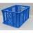 Kunststoff-Stapelbehälter Euro300, 600 x 400 x 300 mm, Wände durchbrochen, Farbe blau. - Bild5