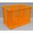 Kunststoff-Stapelbehälter Euro400, 600 x 400 x 410 mm, Wände durchbrochen, Farbe orange