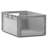 Přepravka plastová Euro s bočním otvorem, šedá barva, 600 x 400 x 270 mm