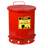 Bezpečnostní odpadkový koš z ocelového plechu, objem 52 l, červený nátěr - Justrite Manufacturing Company, L.L.C.
