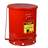 Sicherheits-Entsorgungsbehälter, Stahlblech, rot lackiert, Fußpedal, Volumen 80 Liter - Justrite Manufacturing Company, L.L.C.
