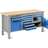 Werkstatt-Tisch TECHNO Light, Breite 1765 mm, 11 Schubladen, 2 Schränke, Farbe lichtgrau RAL7035/blau RAL5012. - Malow