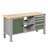 Banc masă de atelier TECHNO Light, lățime 1765 mm, 4 sertare, 1 dulap, gri RAL7035/verde RAL6011. - Malow