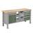 Banc masă de atelier TECHNO Light, lățime 1765 mm, 6 sertare, 1 dulap, gri RAL7035/verde RAL6011. - Malow